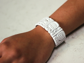 Mayan Date Bracelet in White Natural Versatile Plastic