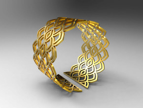 Bracelet Waw Stl in Polished Gold Steel