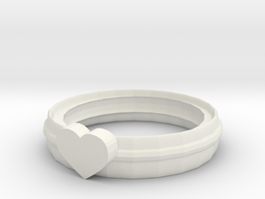 Ring of the heart 5 in White Natural Versatile Plastic: Extra Small