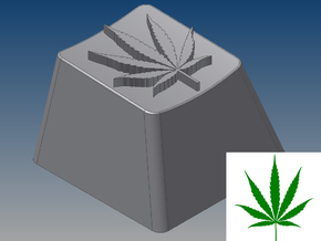 Marijuana Leaf Keycap (R4, 1x1) in White Natural Versatile Plastic