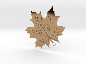 Maple Leaf Pendant in Polished Brass