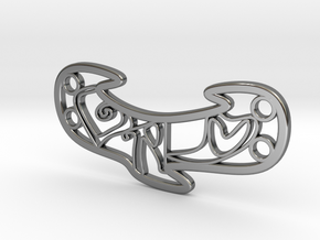 Personalised Harrington Font Love Bracelet in Fine Detail Polished Silver