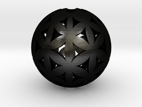 Flower of life bead sphere  in Matte Black Steel