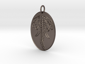 Elephant Veve Pendant in Polished Bronzed Silver Steel