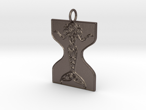 Mermaid Veve Pendant in Polished Bronzed Silver Steel