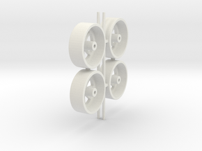 Wheels 8-spoke in White Natural Versatile Plastic