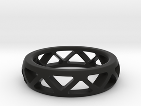 Geometric Ring- size 9 in Black Natural Versatile Plastic