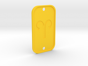  Aries (The Ram) DogTag V4 in Yellow Processed Versatile Plastic