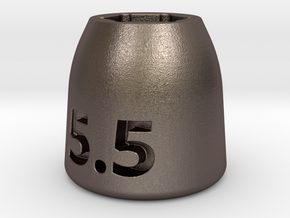 Ultra compact 5.5mm socket. Stainless steel. in Polished Bronzed Silver Steel