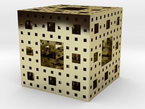 Menger sponge Square Cube in 18k Gold