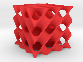 Schwarz Diamond Minimal Surface in Red Processed Versatile Plastic