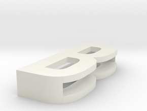 CHOKER SLIDE LETTER B 1⅛, 1¼, 1½, 1¾, 2 inch sizes in White Natural Versatile Plastic: Medium