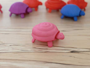 Squishy Turtle - Swirled Bun in Pink Processed Versatile Plastic