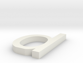 d Arial font letter in White Natural Versatile Plastic