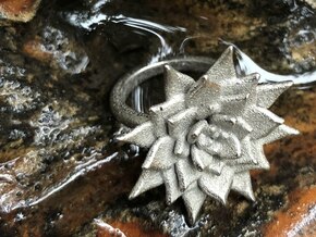 Pointed Succulent  in Polished Nickel Steel