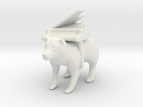 Piano Bear in White Natural Versatile Plastic