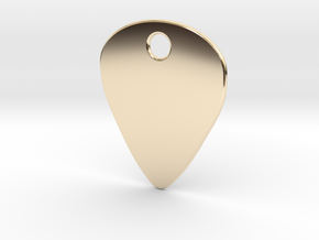 Metal Guitar Pick Pendant 1mm in 14k Gold Plated Brass