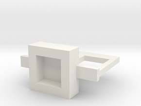 Square Hole Belt for Minifigures in White Natural Versatile Plastic