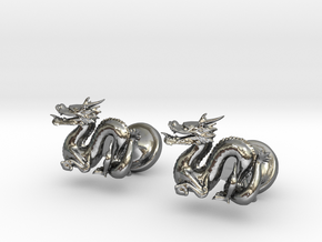 Dragon Cufflinks in Polished Silver