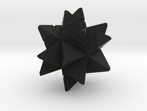 D6 - Icosahedron with 20 Tetrahedrons in Black Natural Versatile Plastic