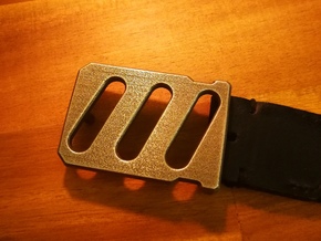 'Industrial' Style Belt Buckle in Polished Bronzed Silver Steel
