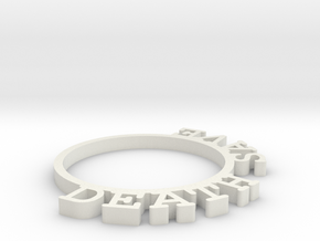 D&D Condition Ring, Death Save in White Natural Versatile Plastic