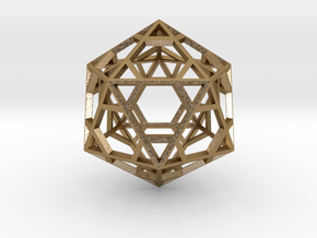 Icosahedron in Polished Gold Steel