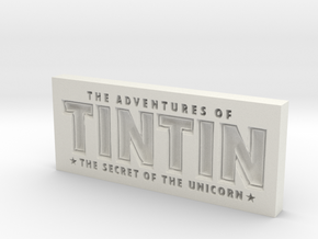 Tintin Logo in White Natural Versatile Plastic
