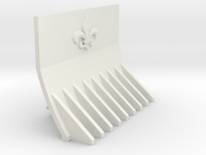 Supressor Fleur de lis dozer blade in White Natural Versatile Plastic