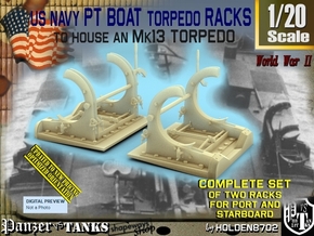 1/20 PT Torpedo Rack TypA in Tan Fine Detail Plastic