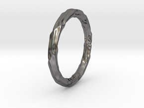 Abstract Water Bracelet in Polished Nickel Steel