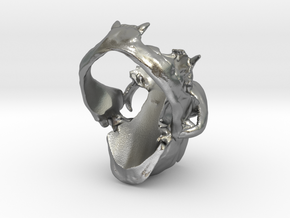 Horned Bobcat Ring in Natural Silver: 9 / 59