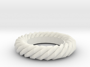 Twist ring gold in White Natural Versatile Plastic