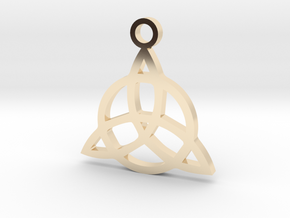 Triquetra Charm Pendant in 14k Gold Plated Brass: Small