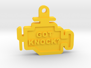 Got Knock Check Engine Keychain in Yellow Processed Versatile Plastic
