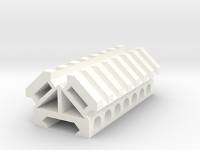 Picatinny rail splitter to 2 - 7 slot triangle in White Processed Versatile Plastic