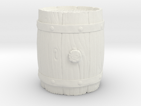 Wooden Barrel in White Natural Versatile Plastic