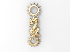 Seahorse Pendant in Polished Brass