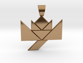 Flower tangram [pendant] in Polished Brass