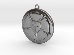 Luther Rose Charm in Polished Silver