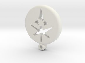 Fantasy Dark Knight Icon Medallion in White Natural Versatile Plastic