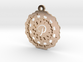 Magic Letter P Pendant in 14k Rose Gold Plated Brass