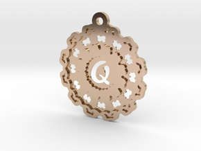 Magic Letter Q Pendant in 14k Rose Gold Plated Brass