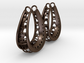 Cage Pod Earring Components in Polished Bronze Steel