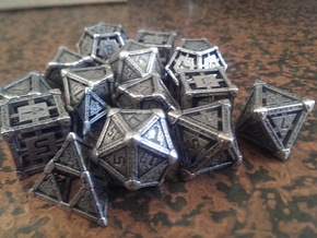 Industrial Dice Set in Polished Bronzed Silver Steel