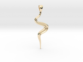 Simple curve pendant in 14K Yellow Gold