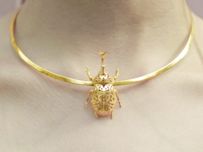 Scarab pendant in 14k Gold Plated Brass