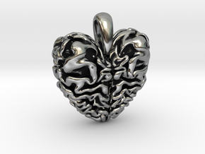Dragon Heart Pendant in Antique Silver