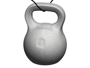 Kettlebell Pendant  in Black Natural Versatile Plastic