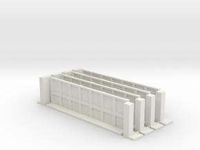 Low Wall Set with Corner Bases 28mm in White Natural Versatile Plastic